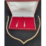 Italian Silver and Gilt Necklace Stamped 925 measuring approximately 46cm and two matching Earrings,