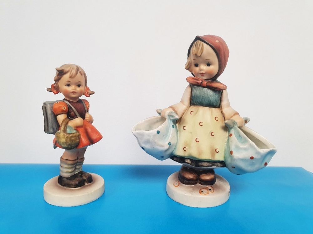 Two Vintage Goebel Figurines - Mother's Darling and Schoolgirl