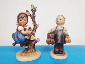 Two Vintage Goebel Figurines - Apple Tree Girl and Boots