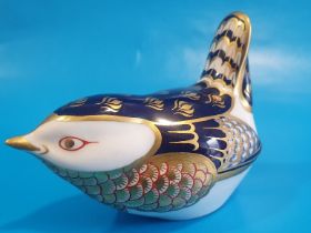 Royal Crown Derby Wren Paperweight with Gold Stopper