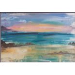 Venus Griffiths Framed and Signed Oil Painting of Sea View. Size is 27 inches x 22 inches