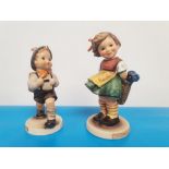 Two Vintage Goebel Figurines - Schoolboy and Bashful