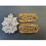 Border Regiment Cap Badge and Two Border Shoulder Titles