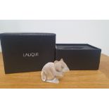 Lalique Crystal Frosted Mouse figurine in original box