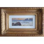 Arthur Suker (1857-2902) Framed, Signed and Glazed Watercolour of Cornish Seascape