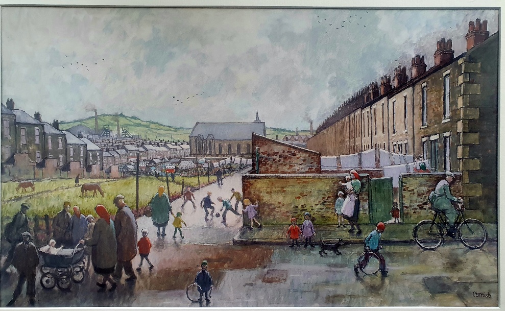 Norman Cornish Framed and Mounted Open Edition Print titled "Mount Pleasant - Summer".