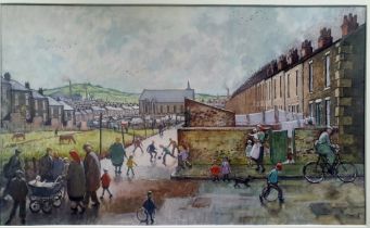 Norman Cornish Framed and Mounted Open Edition Print titled "Mount Pleasant - Summer".