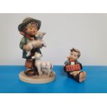 Two Vintage Goebel Figurines - Shepherd's Boy and Accordion Player