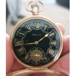 Rolex 9ct Gold Pocket Watch with later face. Case hallmarked Birmingham 1924 for Dennison case maker