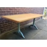 A Good Quality Kitchen Refectory Dining Table with top measuring 72 inches x 34 inche