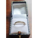 9ct Gold and Diamond Half Hoop Eternity Ring total weight 1.22g, size N, with 18 Seed Diamonds