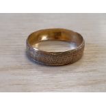 9ct Gold Wedding Band, weight is 2.21g, size S. Free UK Postage on this Lot