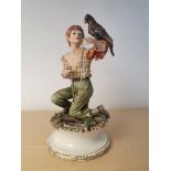 Rare Capodimonte Young Falconer Figurine, by Maria Angela