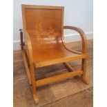Vintage Child's Bentwood Rocking Chair with Dutch Scene