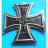 World War 1 Iron Cross with silver edging - German Emporer Friedrich Wilhelm von Presuen.