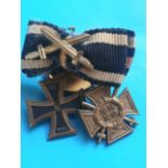 Group of World War 1 German Medals including Small Iron Cross and Berlin Brandenburg Gate