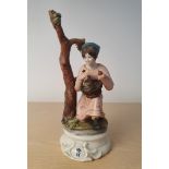 Capodimonte Figurine Autumn Girl, Model 123, Embossed Signature to Reverse by Giacomo Scotti