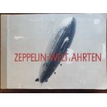 Original 1932 Zeppelin Collectors Book holding 264 silver bromide images and a metal foil image