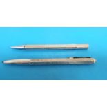 Silver Propelling Pencil and Pen Set for Consett Iron Company, Hallmarked 1962