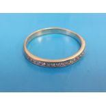 9ct Gold and Diamond Half Hoop Eternity Ring total weight 1.22g, size N, with 18 Seed Diamonds