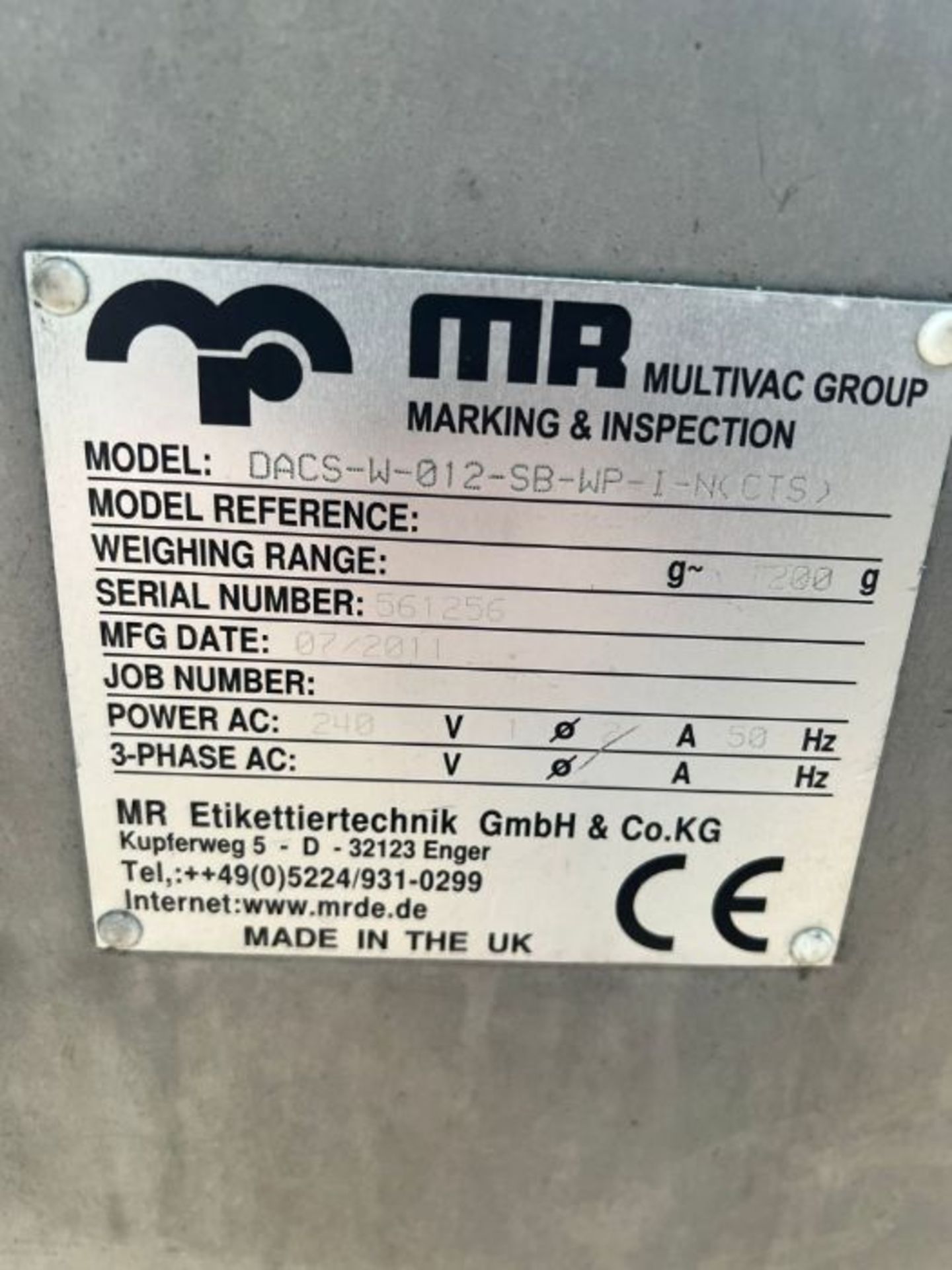 METAL DETECTOR CHECKWEIGHER - Image 5 of 5