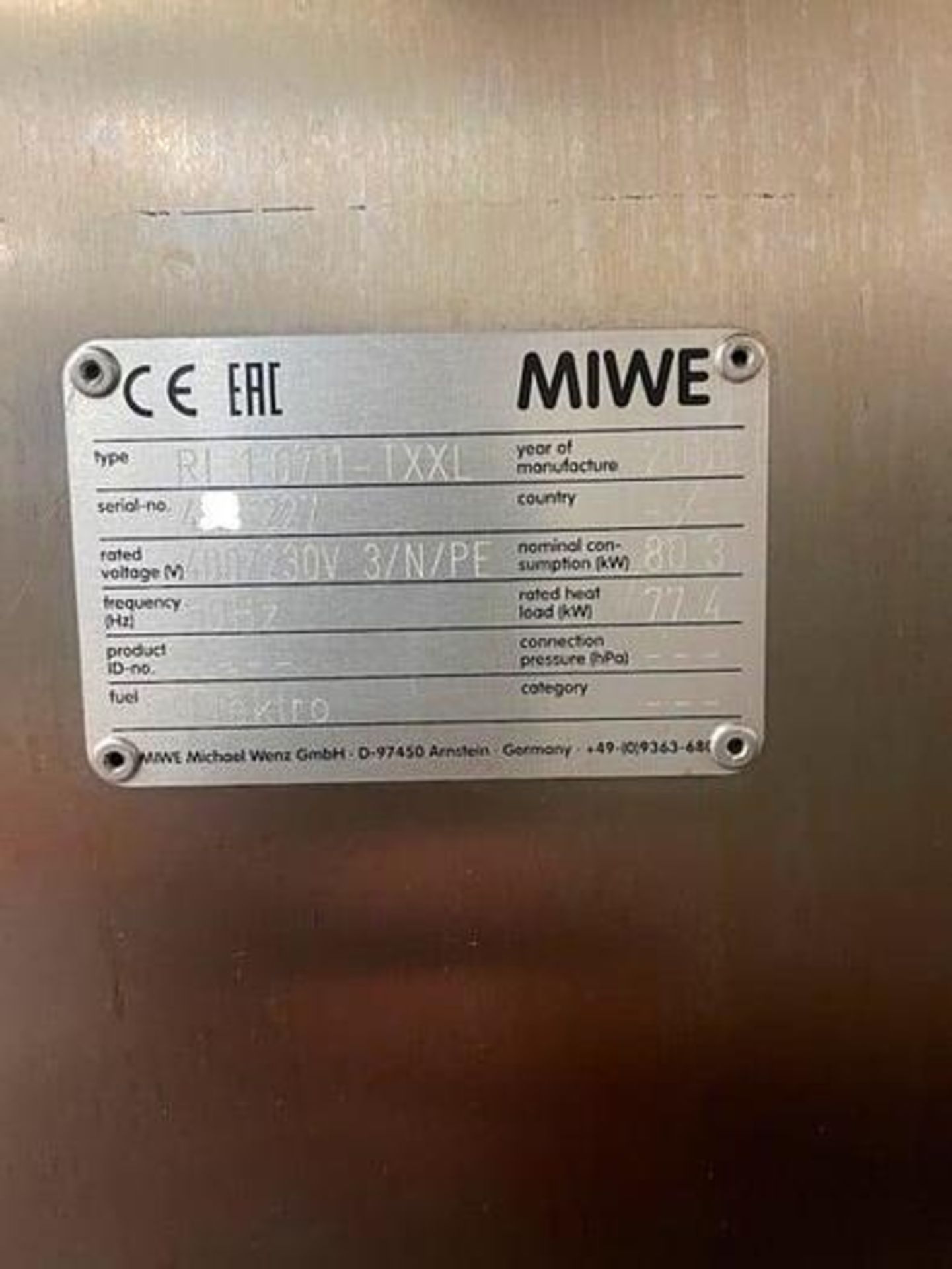 MIWE RACK OVEN - Image 3 of 3