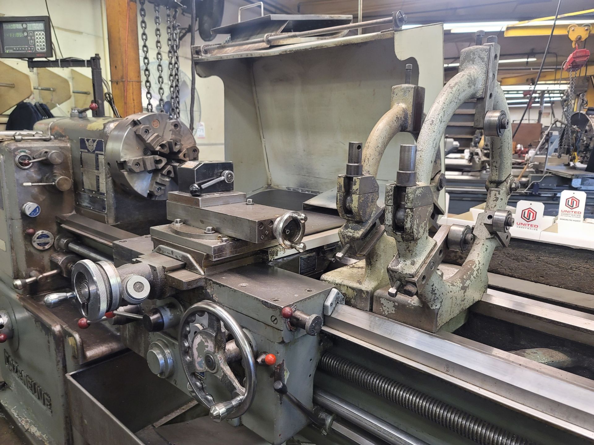 CAZENEUVE 20" X 60" ENGINE LATHE, NEWALL DRO, 12" 6-JAW CHUCK, 2" THROUGH HOLE, TAILSTOCK, (2) - Image 5 of 7