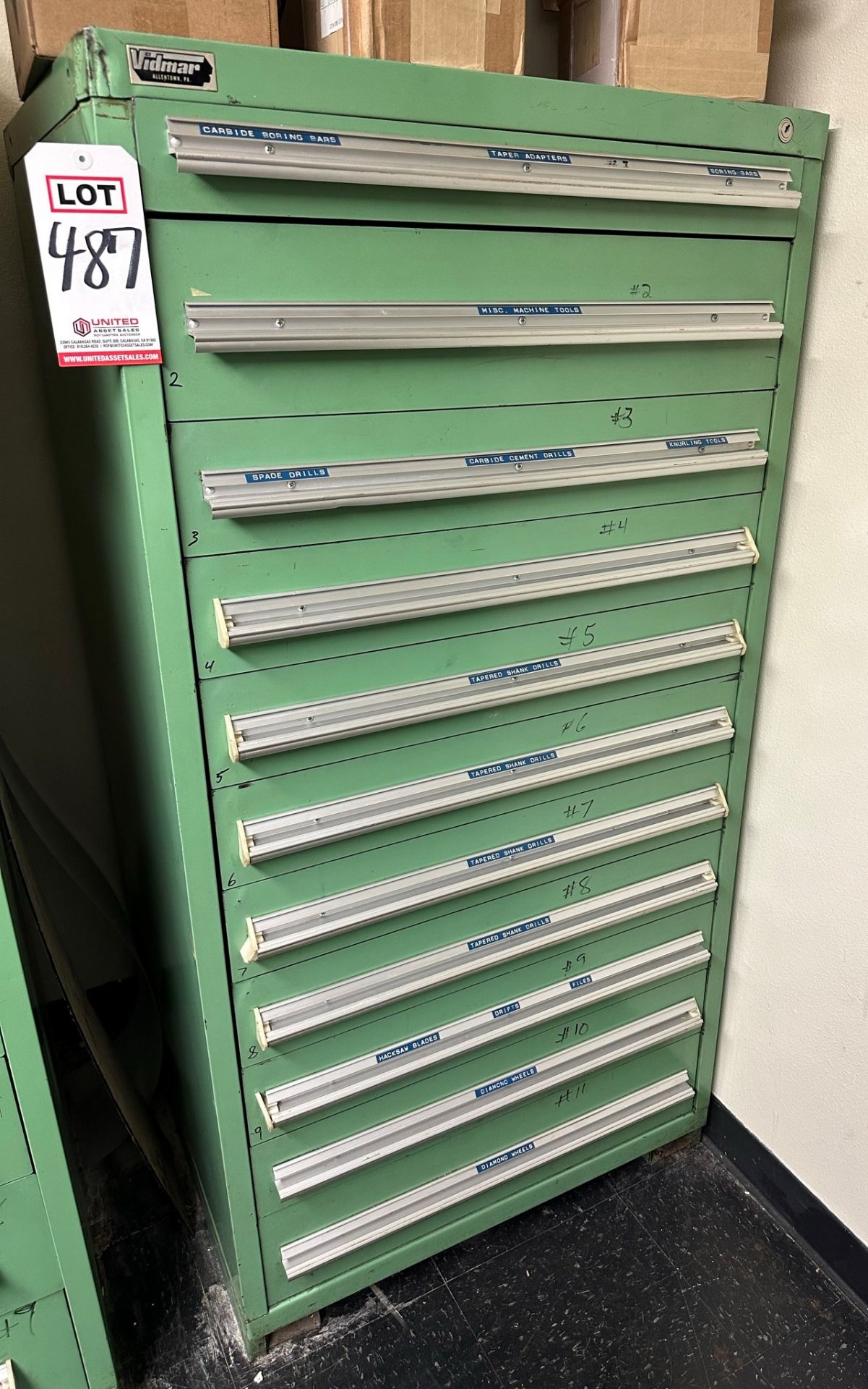 VIDMAR 11-DRAWER TOOL CABINET, W/ CONTENTS OF TOOLING