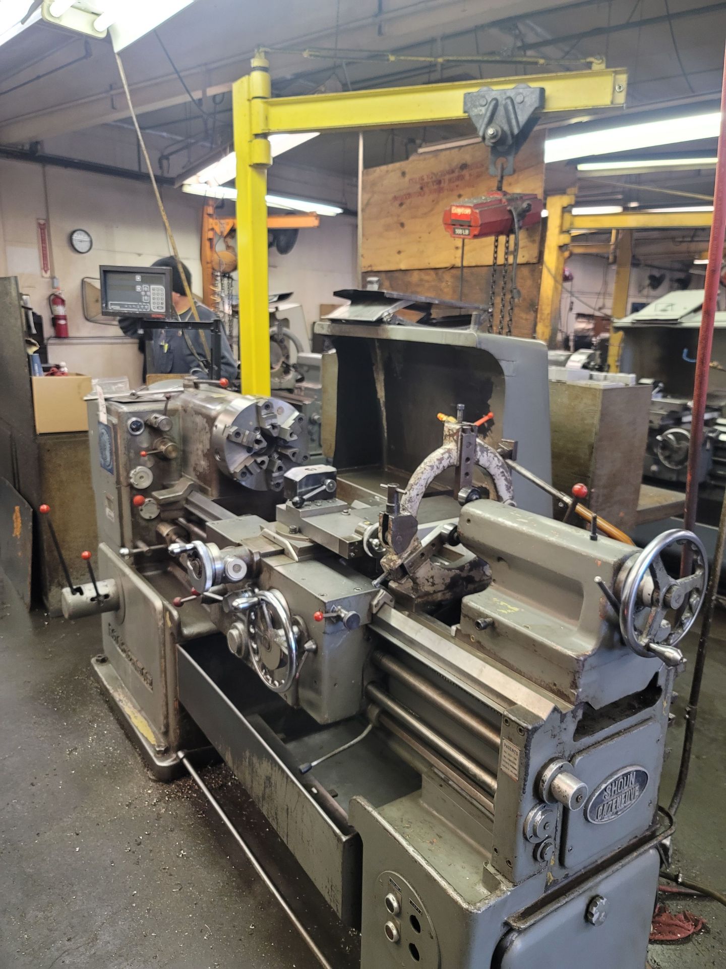 SHOUN-CAZENEUVE ENGINE LATHE, 18" X 40", 2-AXIS DRO, 12" 6-JAW CHUCK, 1-3/4" THROUGH HOLE, - Image 2 of 6