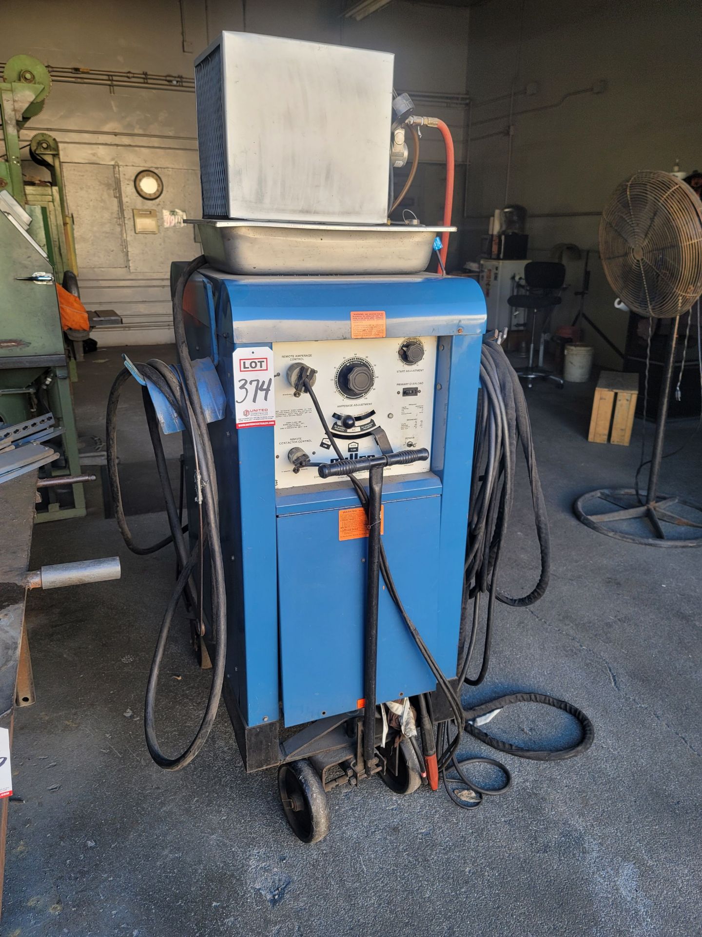 MILLER 330 A/BP CONSTANT CURRENT AC/DC ARC WELDING POWER SOURCE, S/N JB569578, W/ WATER COOLER,