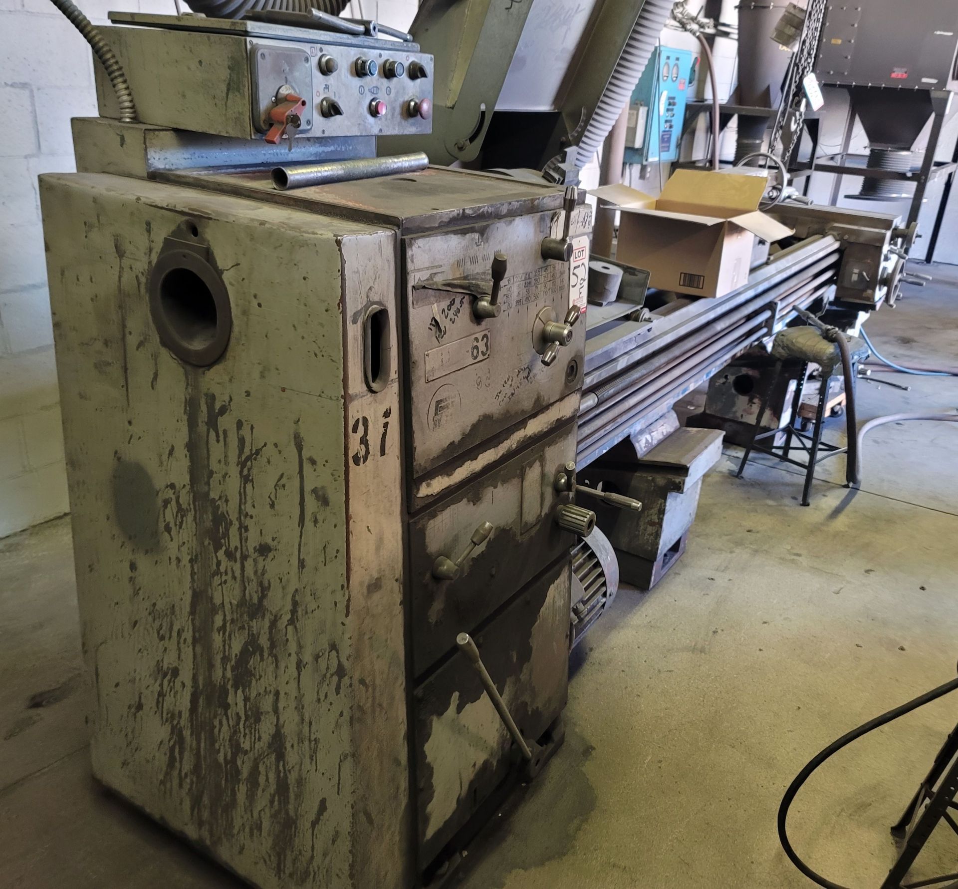 PONAR TUR63 LATHE, 12" 3-JAW CHUCK, TAILSTOCK, (2) STEADY RESTS