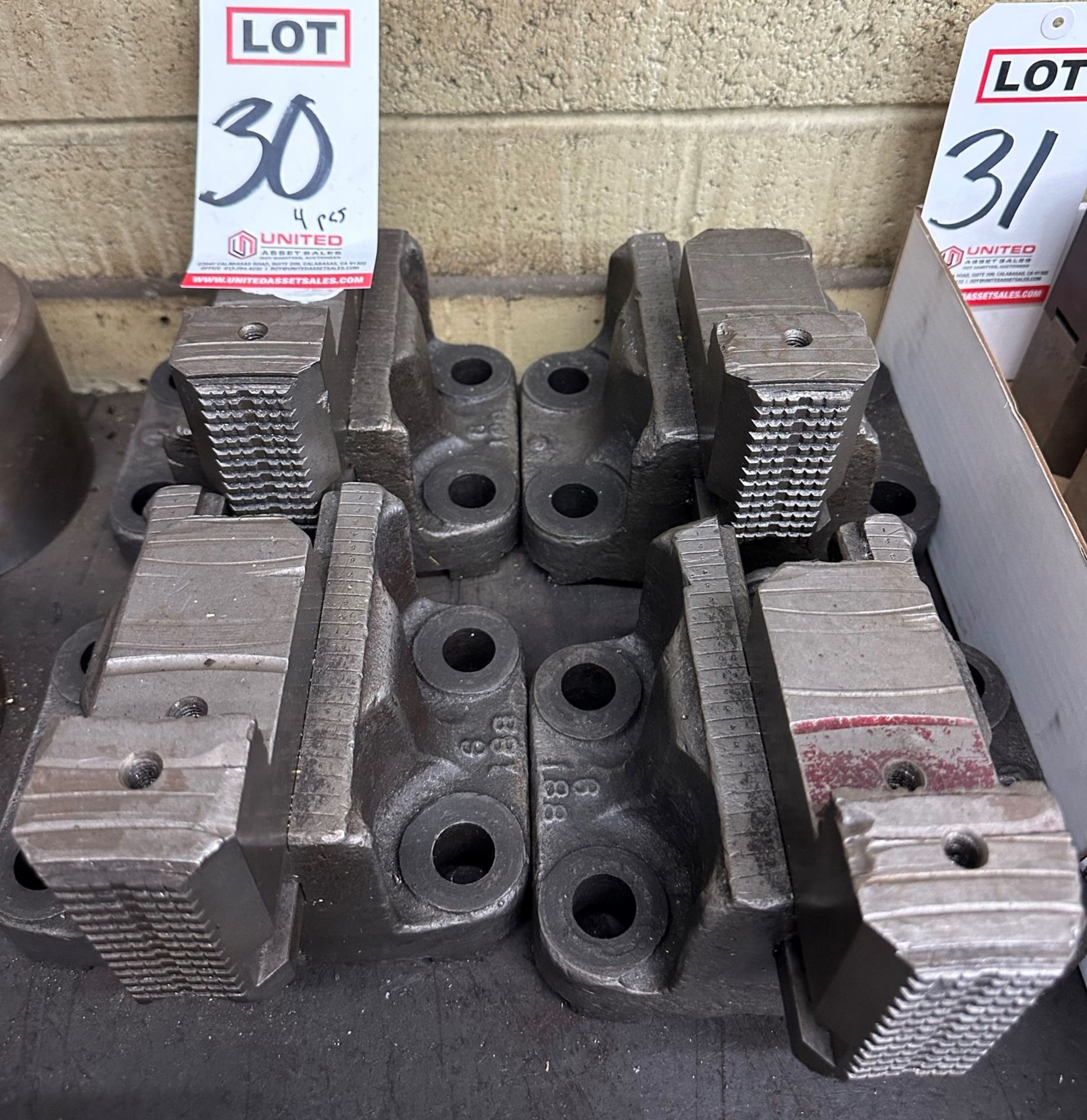 LOT - SET OF (4) TURRET LATHE JAWS