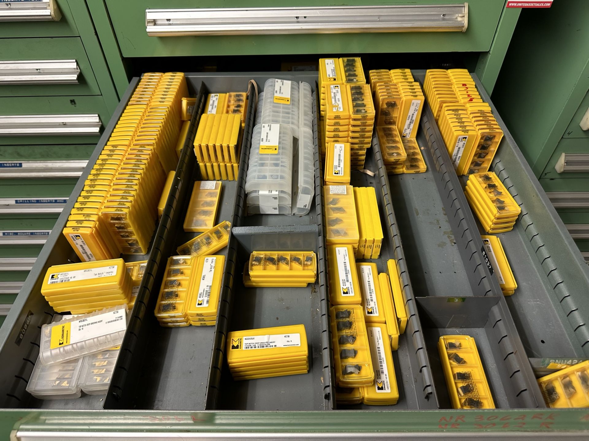 STANLEY VIDMAR 9-DRAWER TOOL CABINET, W/ CONTENTS OF TOOLING, TO INCLUDE: LARGE QUANTITY OF - Image 4 of 11
