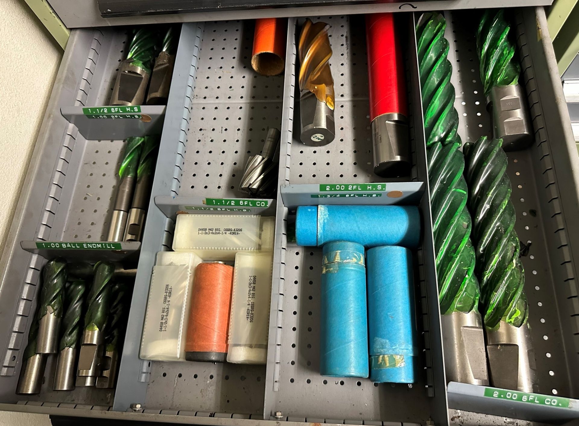 10-DRAWER TOOL CABINET, W/ CONTENTS OF TOOLING, TO INCLUDE: CARBIDE DRILLS, END MILLS, ROUGHING - Image 9 of 14