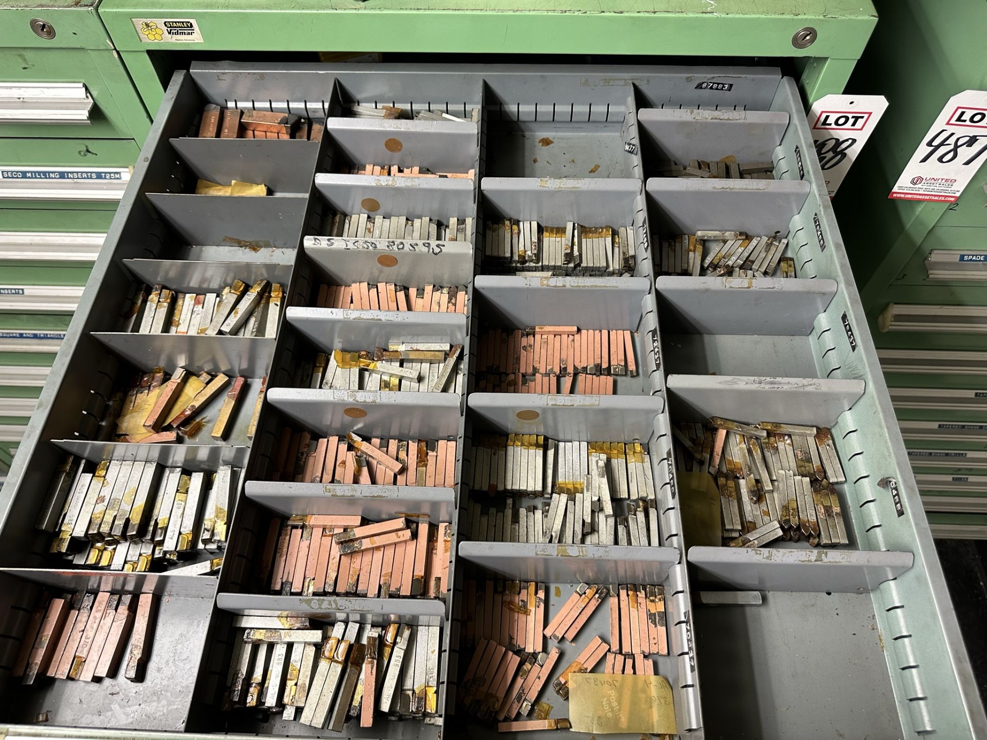 STANLEY VIDMAR 9-DRAWER TOOL CABINET, W/ CONTENTS OF TOOLING, TO INCLUDE: LARGE QUANTITY OF - Image 2 of 11