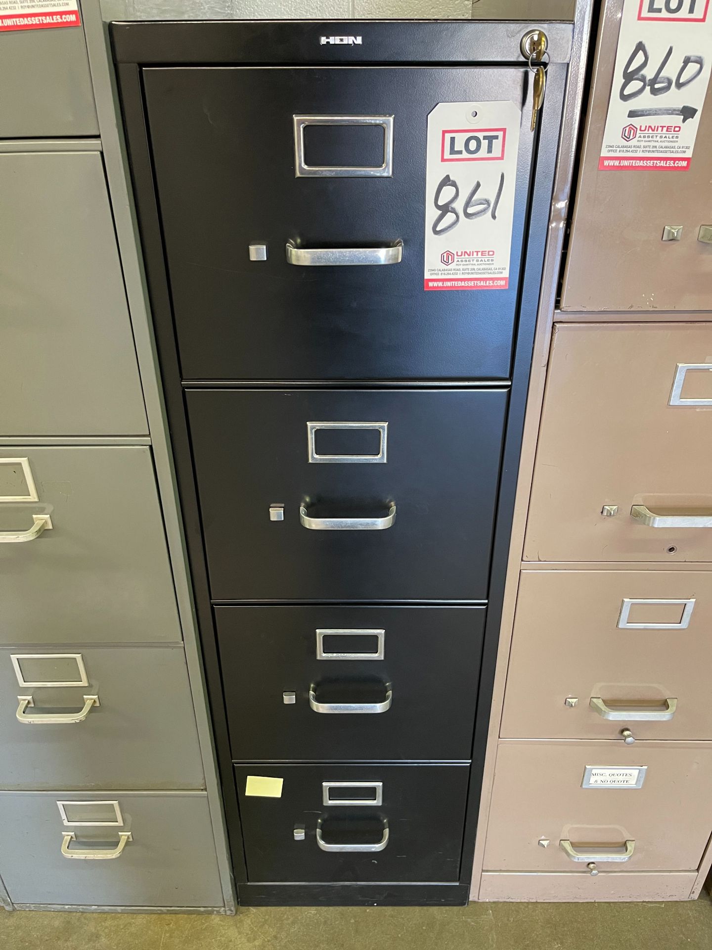 LOT - (4) FILE CABINETS: (1) 15" X 28" X 58", (1) 15" X 40" X 49", (2) 15" X 27" X 29" - Image 2 of 3