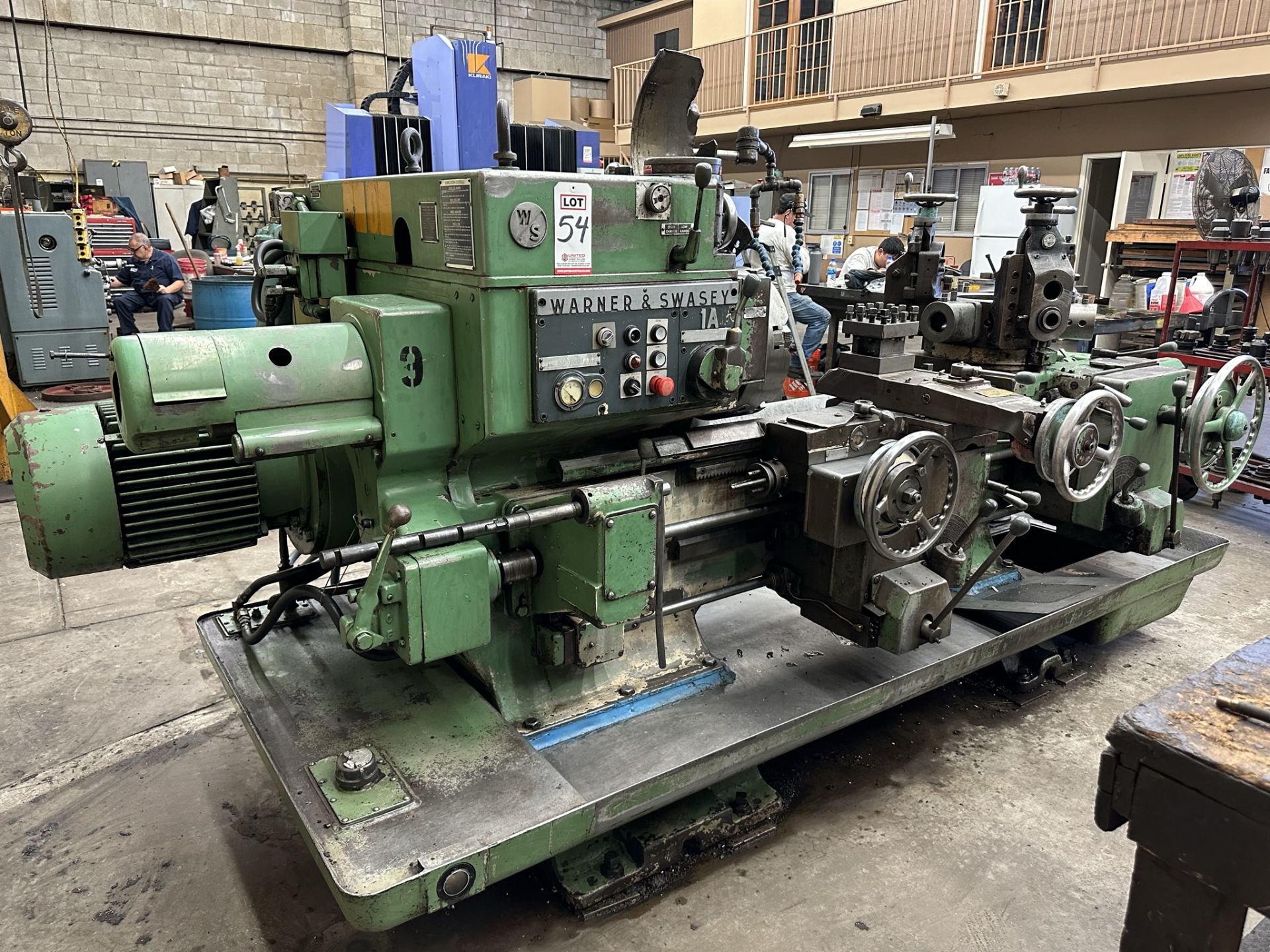 WARNER & SWASEY 1A M-3400 TURRET LATHE, 20 HP, 3-1/4" THROUGH HOLE, 15" 3-JAW CHUCK, S/N 2417378,