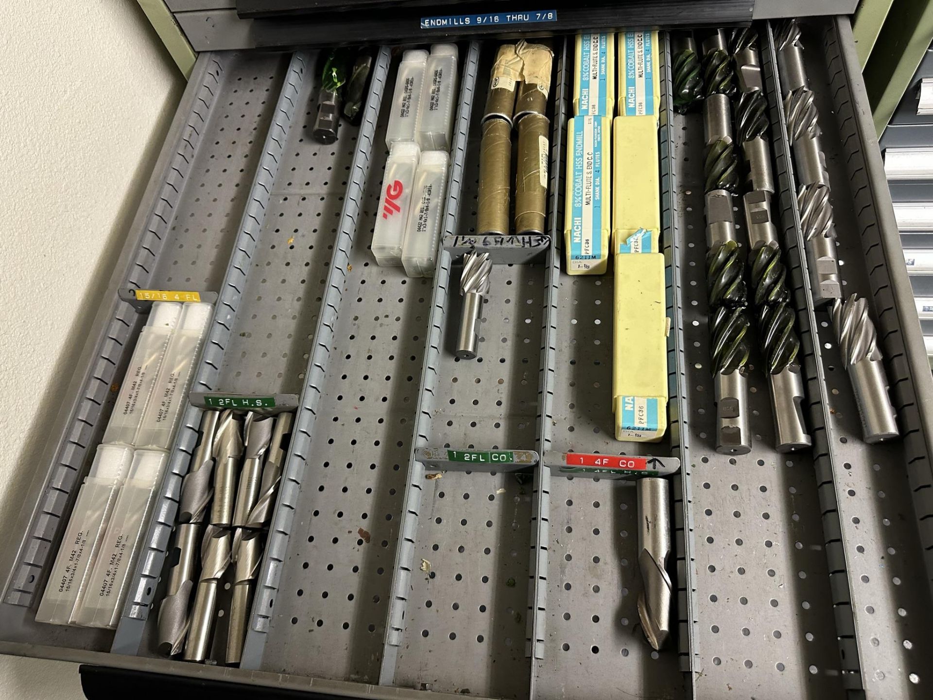 10-DRAWER TOOL CABINET, W/ CONTENTS OF TOOLING, TO INCLUDE: CARBIDE DRILLS, END MILLS, ROUGHING - Image 5 of 14