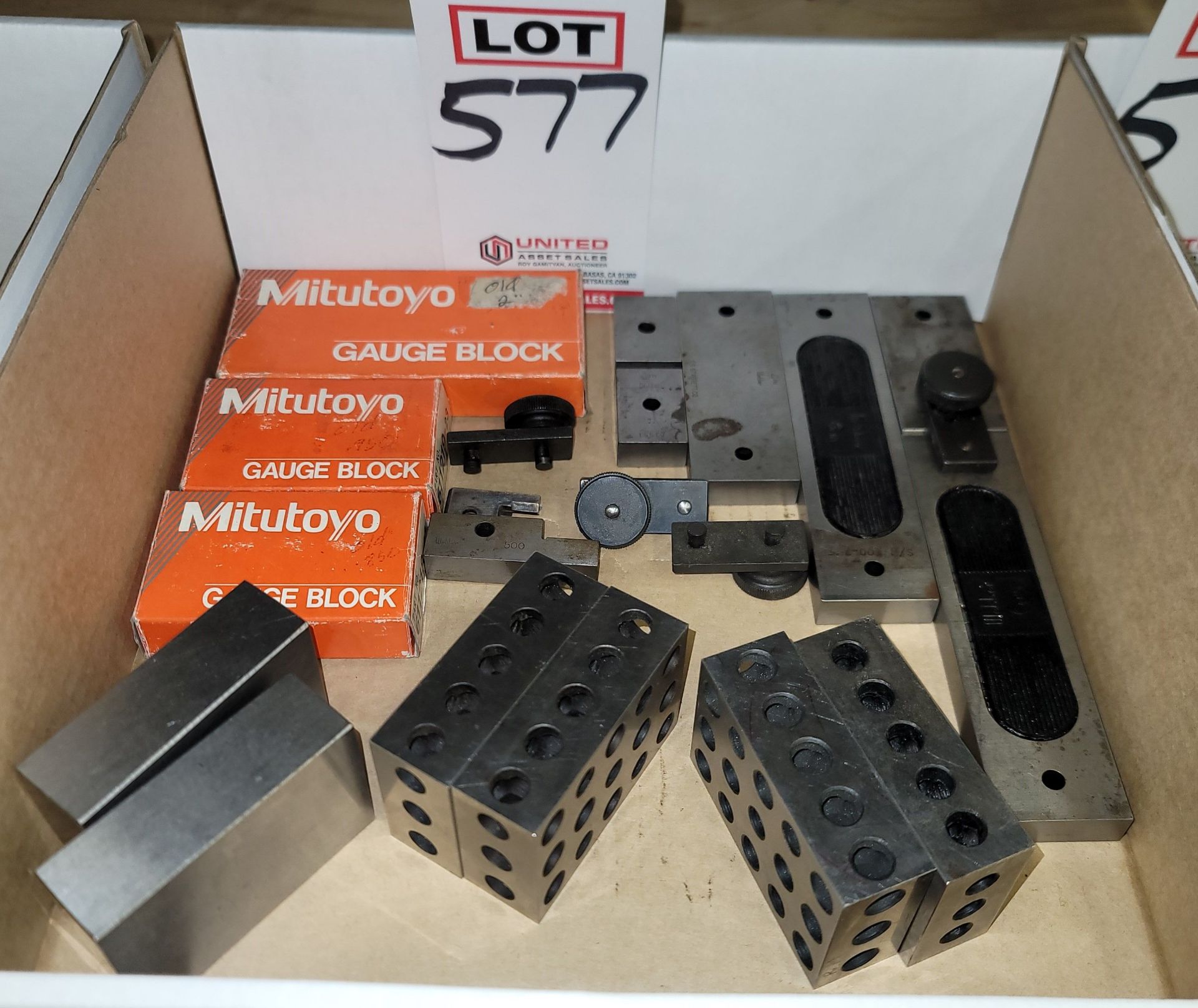 LOT - MITUTOYO GAUGE BLOCK SINGLES, 1-2-3 BLOCKS, ETC.