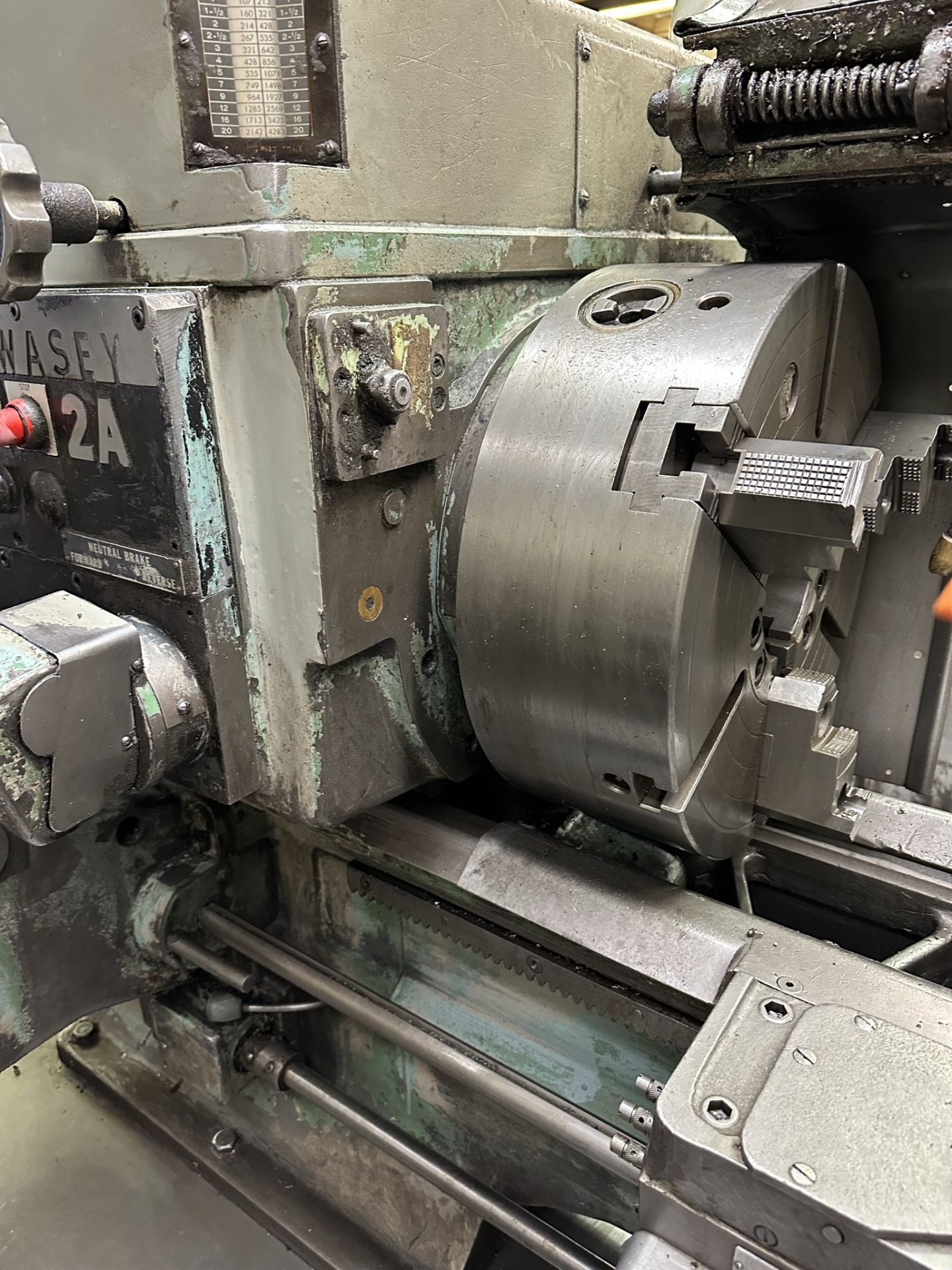 WARNER & SWASEY 2A M-3470 TURRET LATHE, 40 HP, 4-3/4" THROUGH HOLE, S/N 2289922, 18" 3-JAW CHUCK - Image 6 of 18