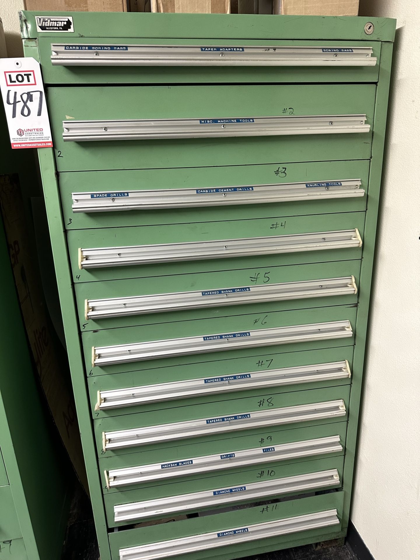 VIDMAR 11-DRAWER TOOL CABINET, W/ CONTENTS OF TOOLING - Image 13 of 13