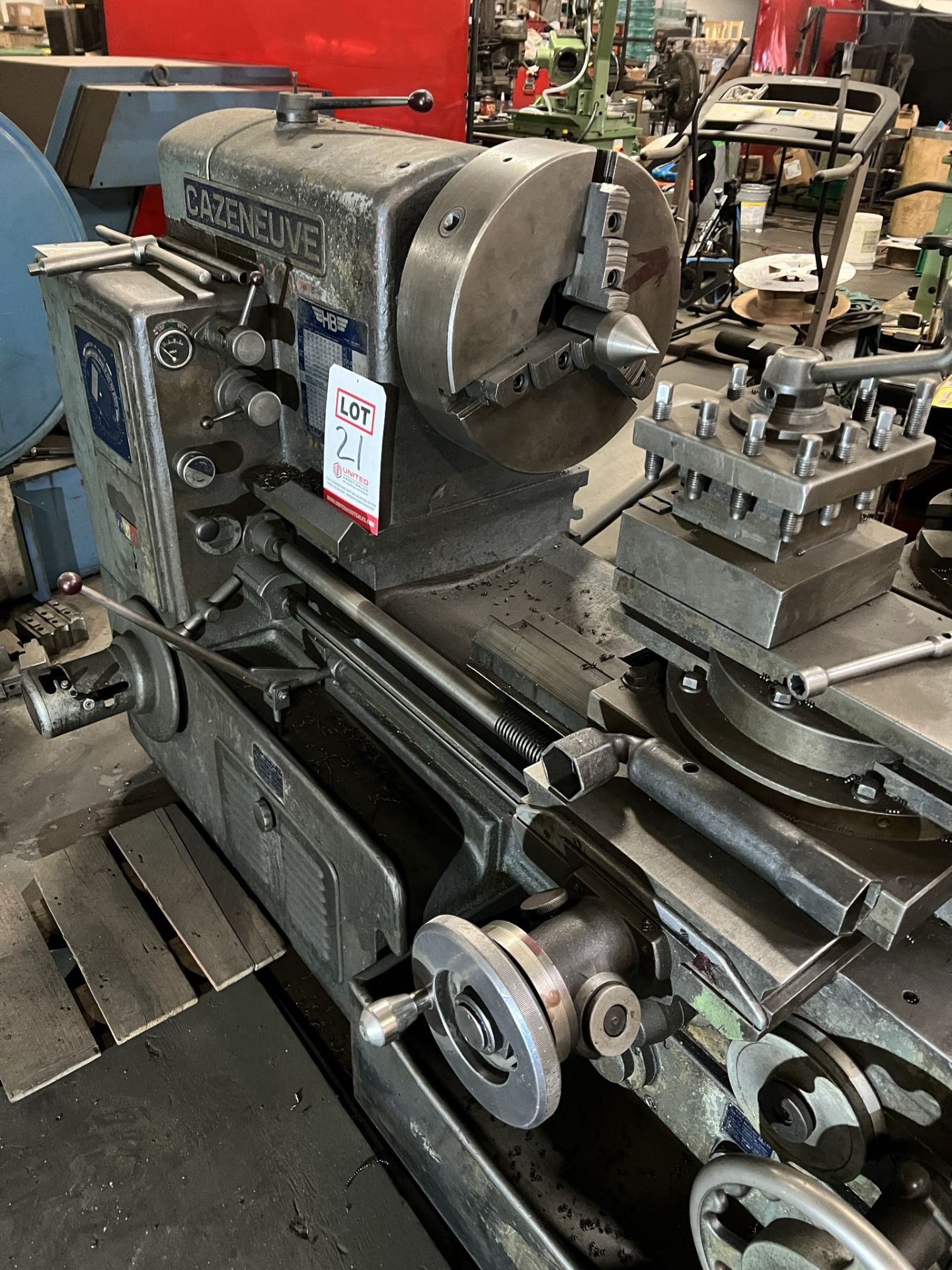 CAZENEUVE HB36 ENGINE LATHE, 26" X 60 CC, 15" 3 JAW CHUCK, 3" HOLE THRU, TAILSTOCK - Image 3 of 10