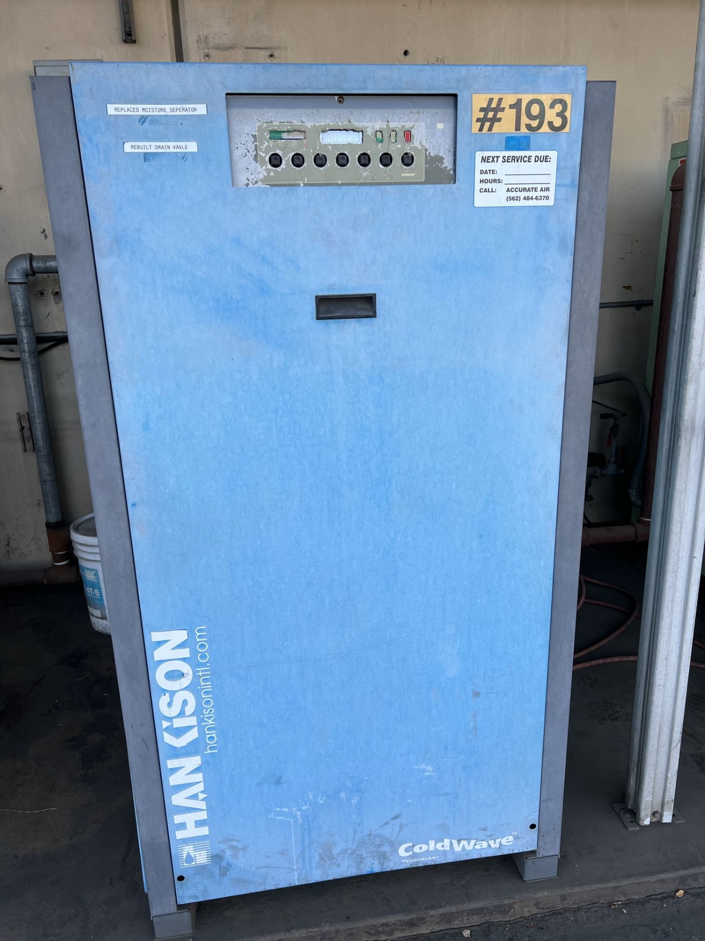 HANKISON COMPRESSED AIR DRYER, MODEL HPRP500, S/N RG1B3500A04A2NJ08069