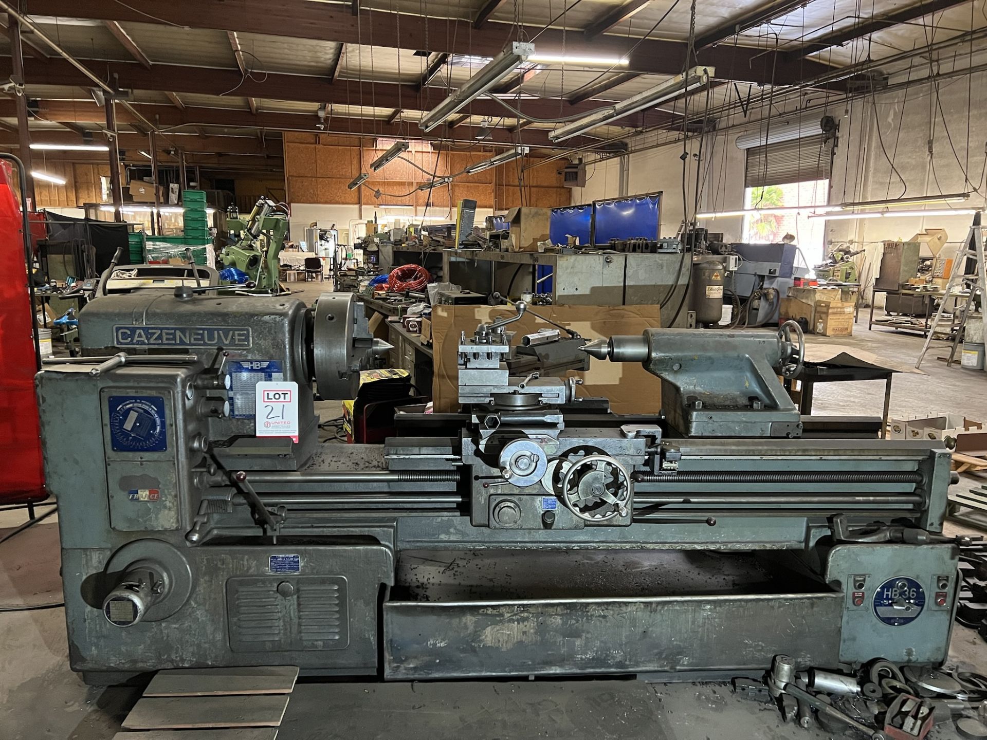 CAZENEUVE HB36 ENGINE LATHE, 26" X 60 CC, 15" 3 JAW CHUCK, 3" HOLE THRU, TAILSTOCK - Image 2 of 10