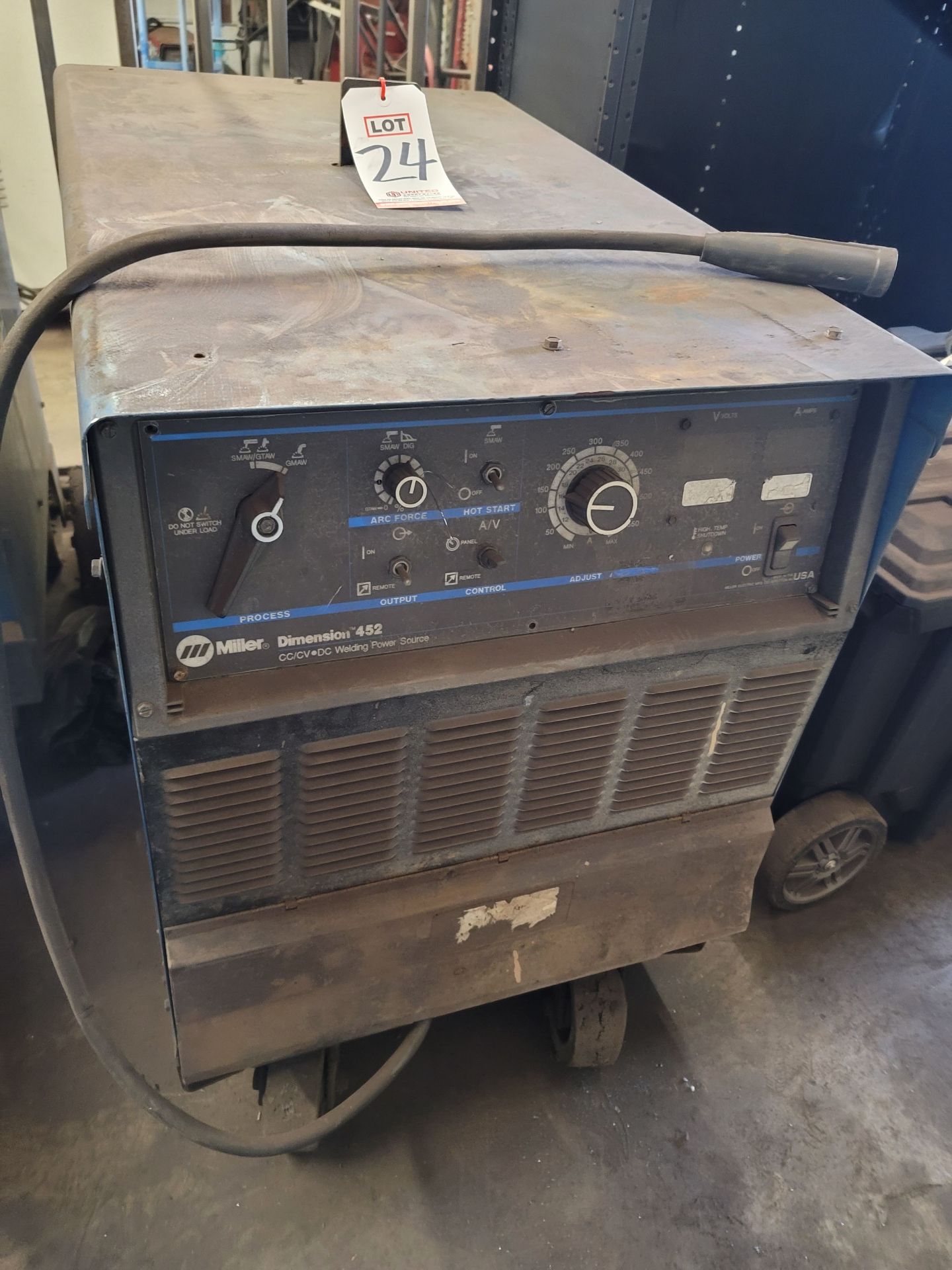 MILLER DIMENSION 452 WELDING POWER SOURCE, STOCK NO. 903255, S/N NKH392331