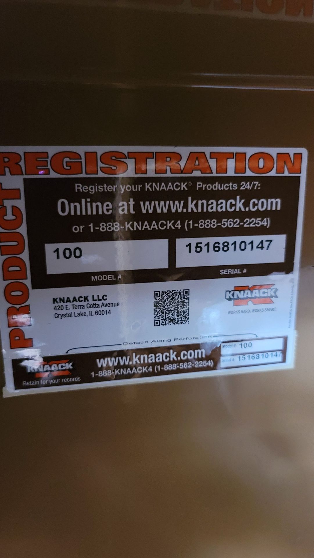 KNAACK CLAMSHELL ROLLING JOB BOX, MODEL 100, S/N 1516810147 - Image 4 of 4