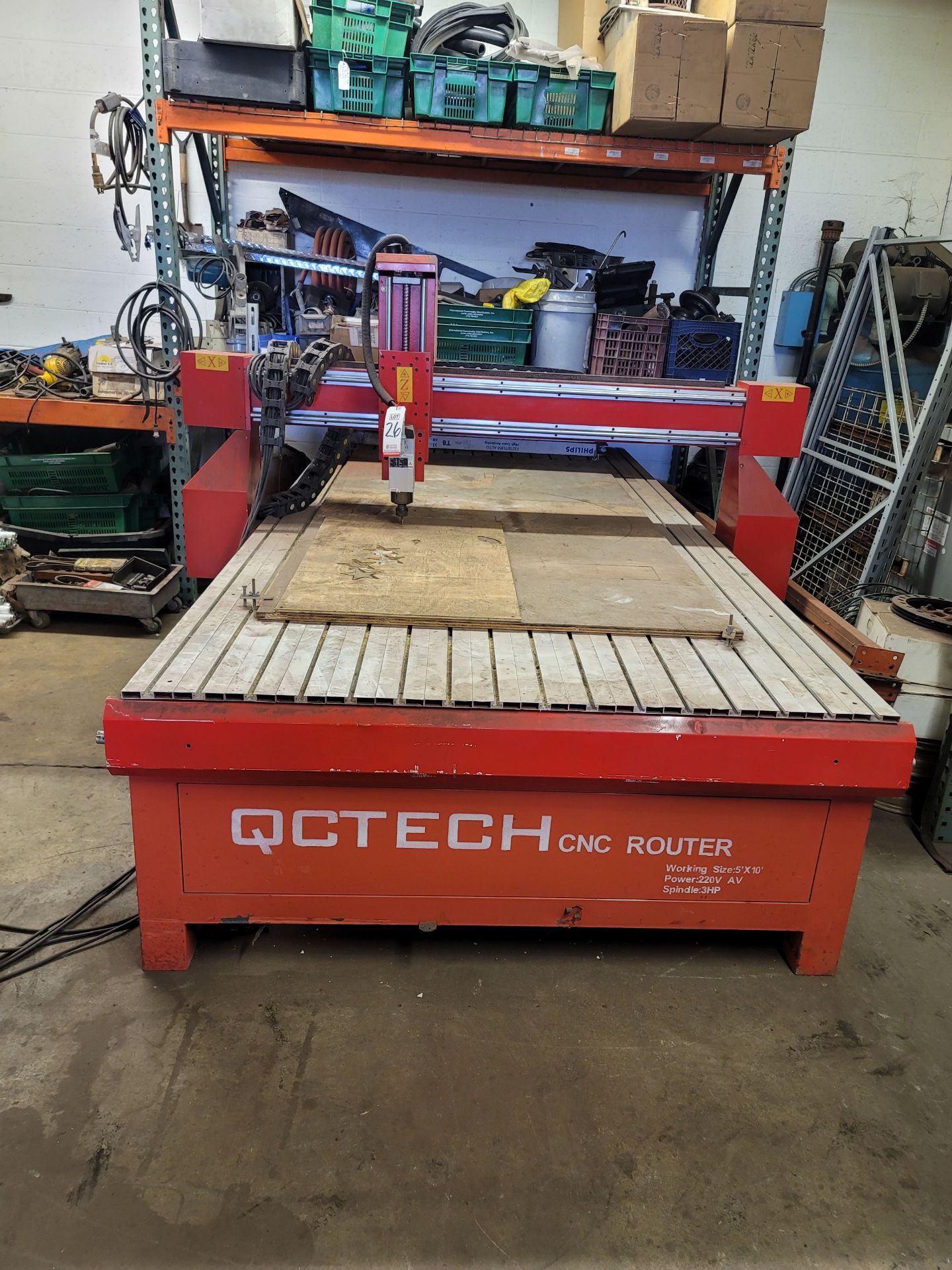 QC TECH CNC ROUTER, 5' X 10', 3 HP SPINDLE, 220V, NO DATA TAG