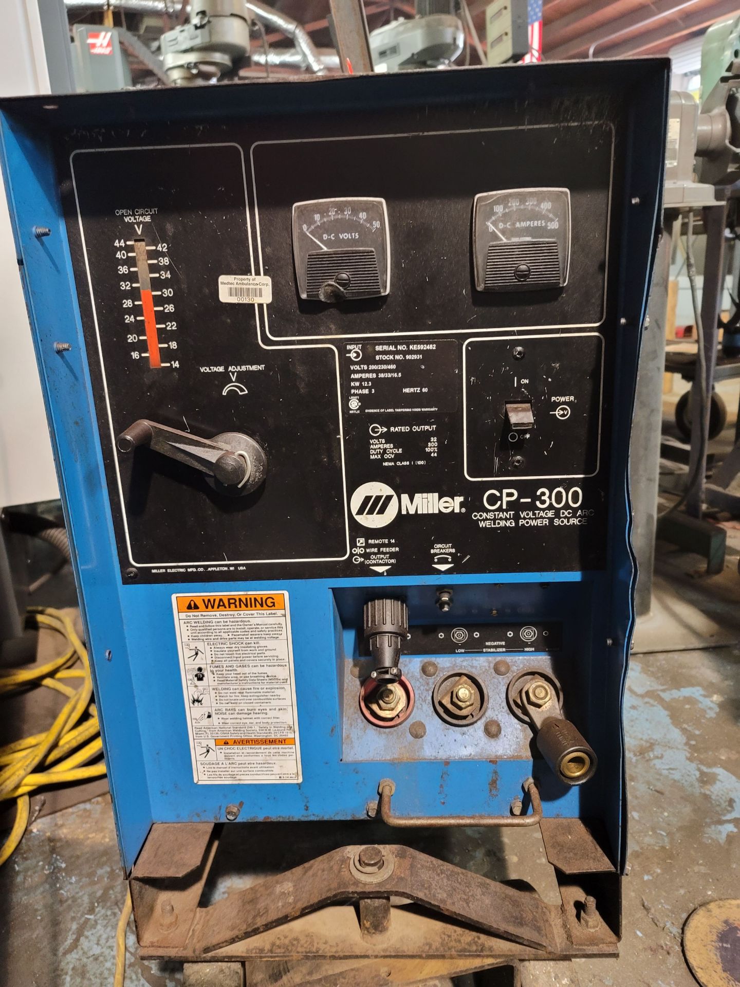 MILLER CP-300 CV-DC WELDING POWER SOURCE, STOCK NO. 902931, S/N KE592482 - Image 2 of 3