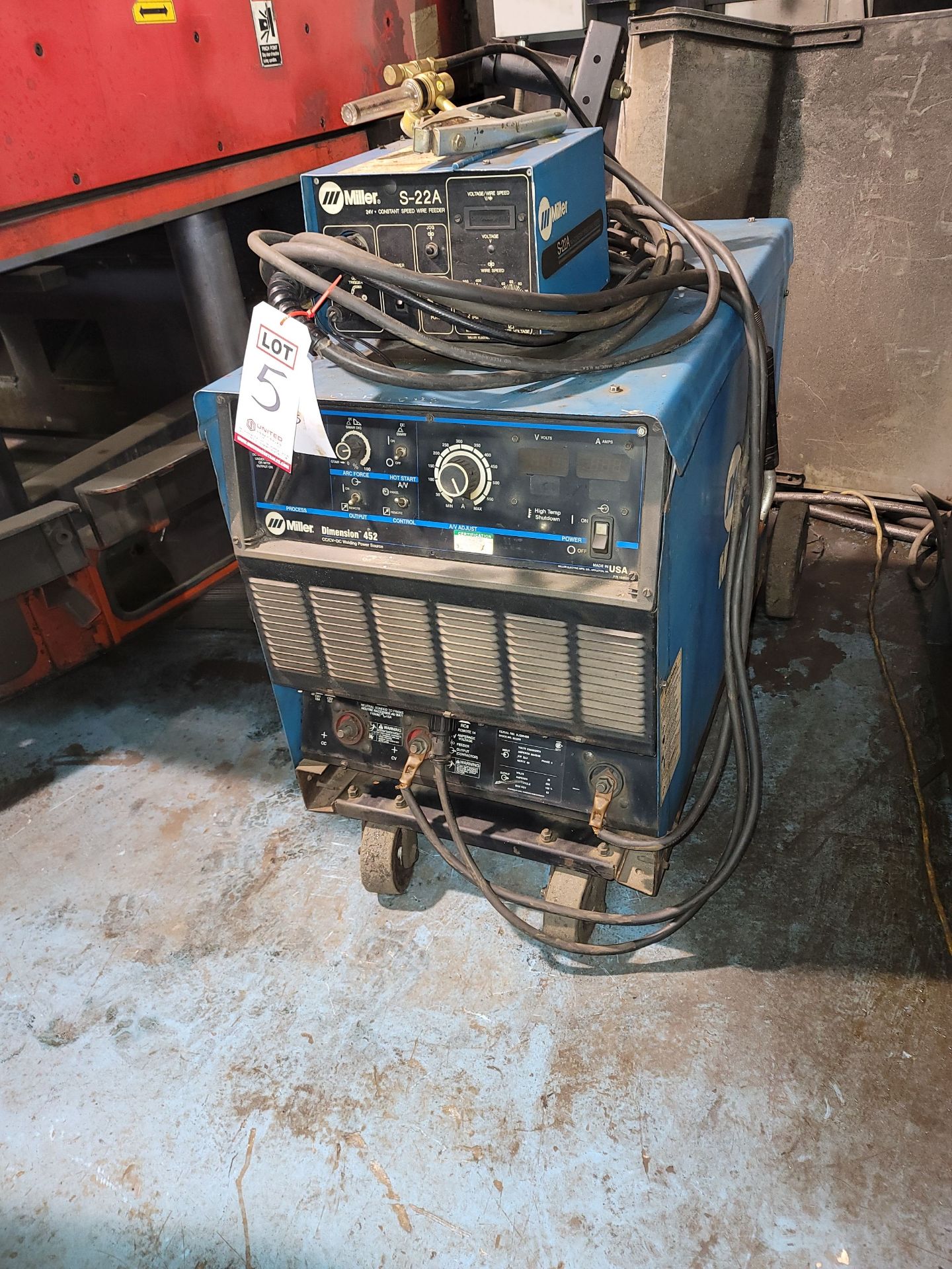 MILLER DIMENSION 452 MULTIPROCESS WELDING POWER SUPPLY, STOCK NO. 903255, S/N KJ209486, W/ MILLER