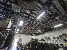 OVERHEAD LIGHTING GRID PIPE SYSTEM: PIPES, CONNECTORS AND HANGING CHAINS ONLY, NO LIGHTS OR